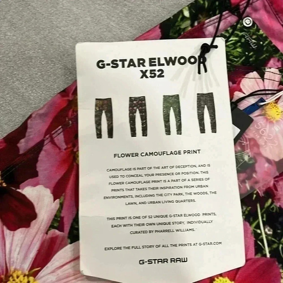 [W28L32] GStar Raw Elwood 5622 3D Mid Waist Boyfriend Floral Pants WMN - Picture 8 of 13